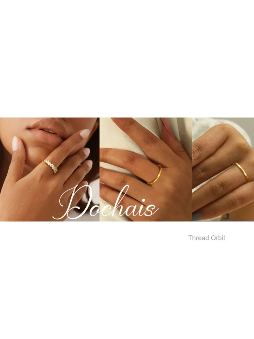 14K Gold Plated Stackable Cubic Zirconia Ring Set, Non Tarnish Dainty Boho